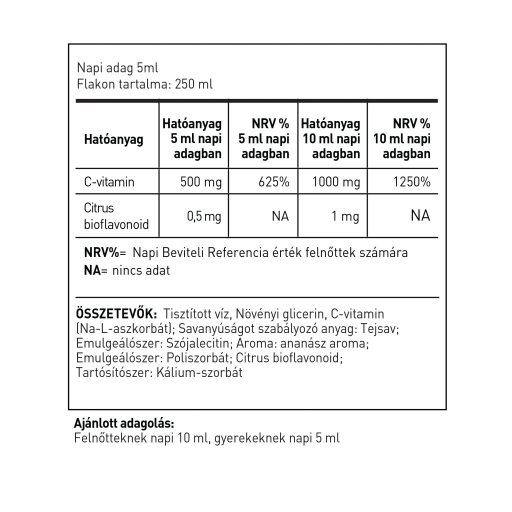 LipoCell C1000 liposzómás C-vitamin ananász ízben (250 ml)