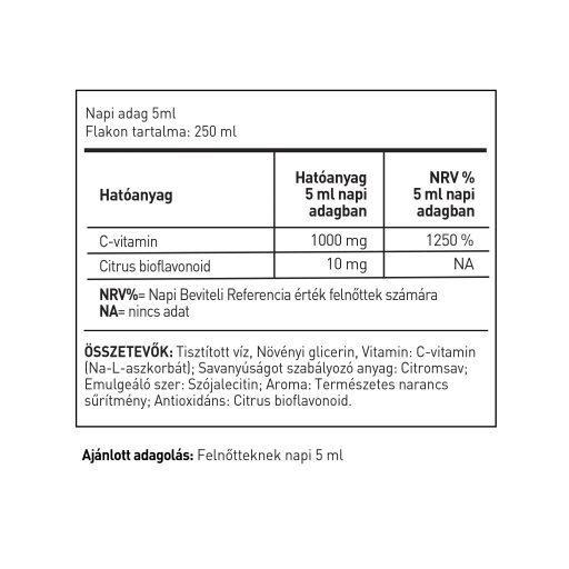LipoCell C1000 liposzómás C-vitamin narancs ízben (250 ml)